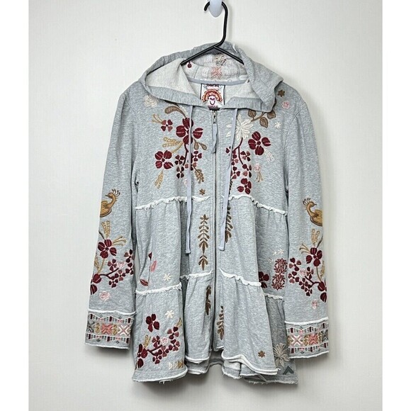 NWT Johnny Was Zuzu R49423-9 Tiered Hoodie Jacket Hooded Coat Size M $270 JWLA - Picture 1 of 12